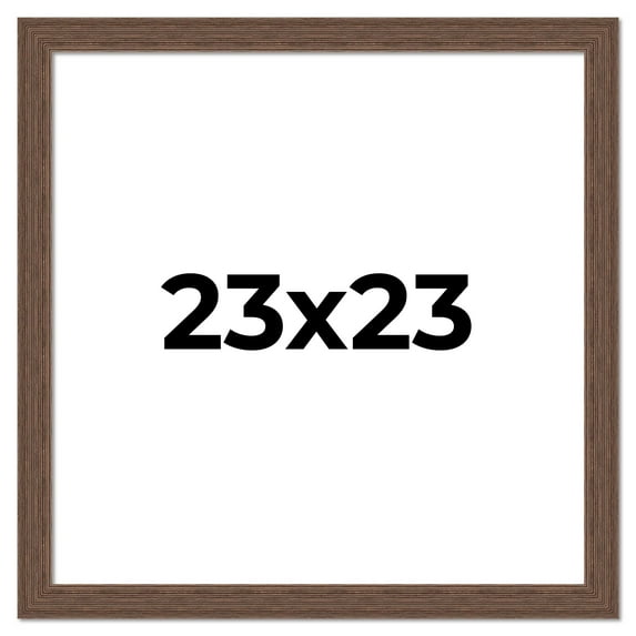 23x23 Frame Brown Farmhouse Solid Wood Picture Frame Width 1.5 Inches | Interior Frame Depth 0.5