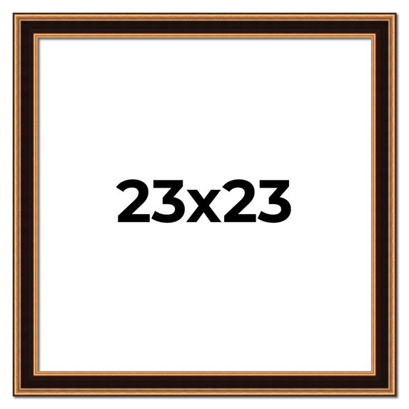 23x23 Frame Gold Brown Plein Air Vintage Solid Wood Picture Frame | 1.75 Inches Moulding Width |