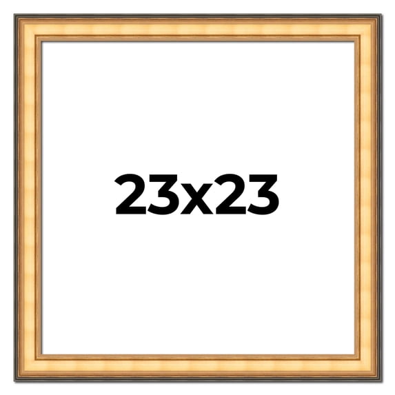 23x23 Frame Gold Plein Aire Solid Wood Picture Frame Width 2 Inches | Interior Frame Depth 0.5