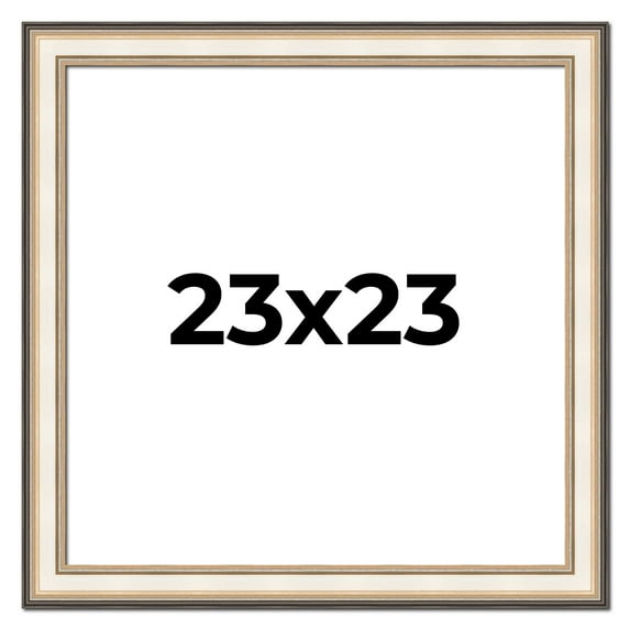 23x23 Frame Gold Silver Plein Aire 2" Inch Wide Moulding Solid Wood Picture Frame | Modena
