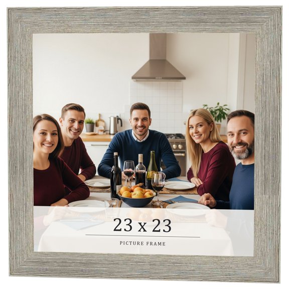 23x23 Frame Grey Real Wood Picture Frame Width 1.5 Inches | Interior Frame Depth 0.5 Inches | Barn