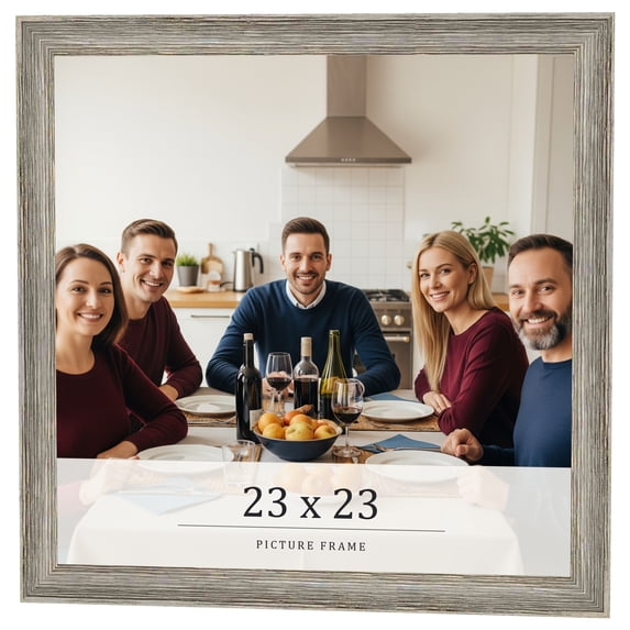 23x23 Frame Grey Solid Wood Picture Frame Width 1 Inches | Interior Frame Depth 0.5 Inches |