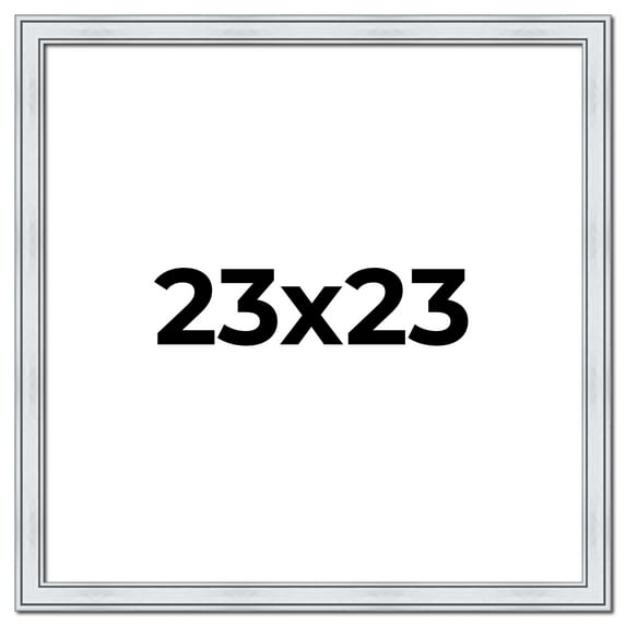 23x23 Frame Sterling Silver Solid Wood Picture Frame | 1.25 Inch Moulding Width | 0.75 Inch