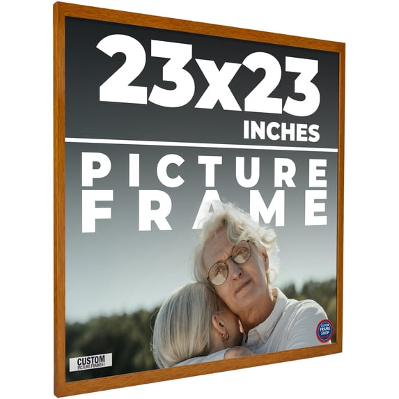 23x23 Honey Brown Real Wood Picture Frame Width 0.75 inches | Interior Frame Depth 0.5 inches |