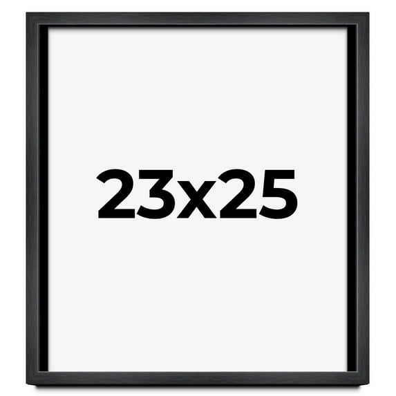 23x25 Frame Black Charcoal Grey Wood Textured Picture Frame | 0.75 Inch Moulding Width | Gunmetal