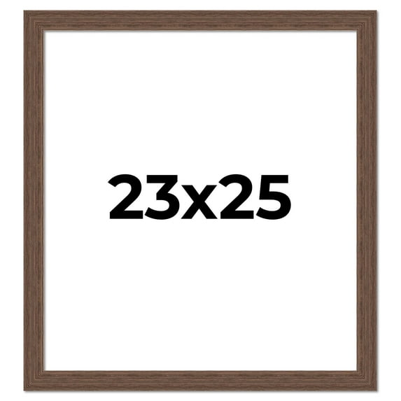 23x25 Frame Brown Farmhouse Solid Wood Picture Frame Width 1.5 Inches | Interior Frame Depth 0.5