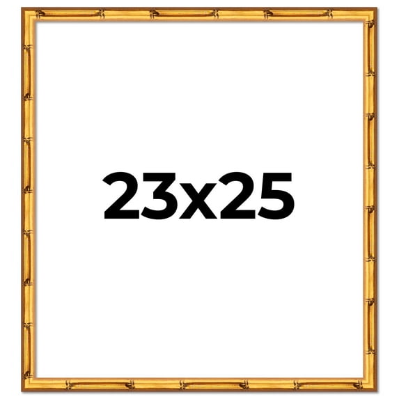 23x25 Frame Gold Bamboo Picture Frame - Complete Modern Photo Frame Includes UV Acrylic Shatter