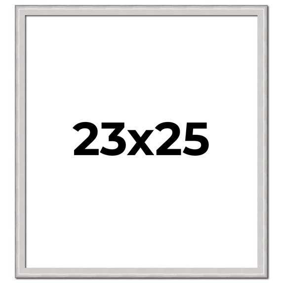 23x25 Frame Silver Inner Slope Bevel Picture Frame | 1 Inch Moulding Width | 0.75 Inch Rabbet Depth