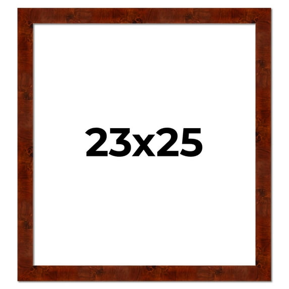 23x25 Walnut Brown Veneer Real Wood Picture Frame Width 1.75 inches | Interior Frame Depth 0.5