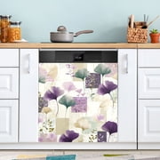 23x26 Inch Magnetic Appliance Cover Dishwasher Sticker Home Decorative Art Kitchen Panel Decal Trimmable Ginkgo Leaves and Petals