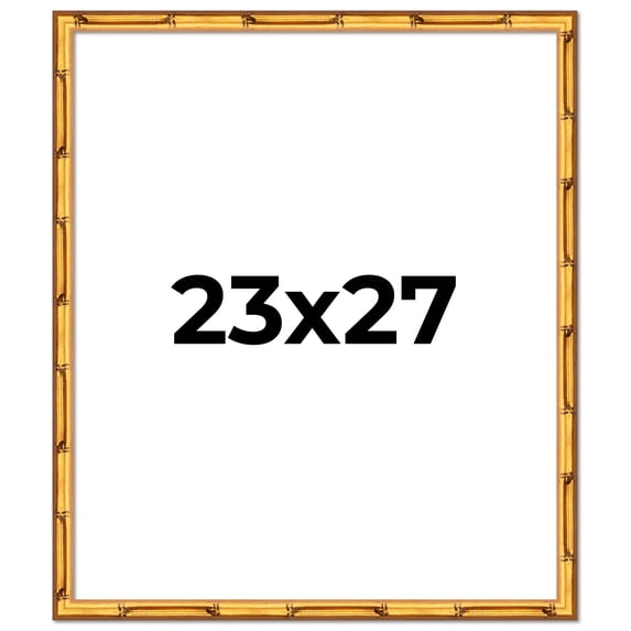 23x27 Frame Gold Bamboo Solid Wood Picture Frame | 1 Inch Moulding Width | Interior Frame Depth