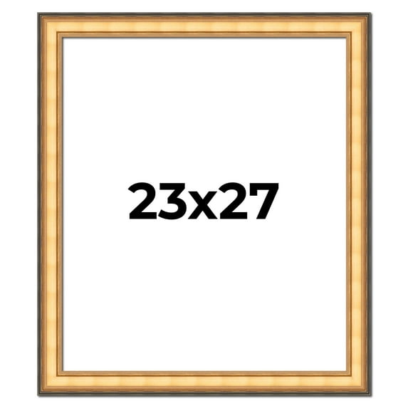 23x27 Frame Gold Plein Aire Solid Wood Picture Frame Width 2 Inches | Interior Frame Depth 0.5