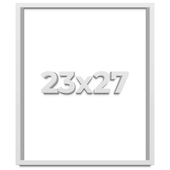 23x27 Shadow Box Frame White | 2 Inches Deep Real Wood Contemporary Shadowbox Display Frame | UV