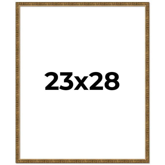 23x28 Frame Gold Solid Wood Picture Frame - Complete Modern Photo Frame Includes UV Acrylic