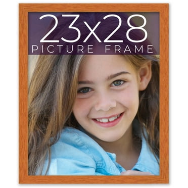 23x28 Honey Brown Real Wood Picture Frame Width 0.75 inches | Interior Frame Depth 0.5 inches |