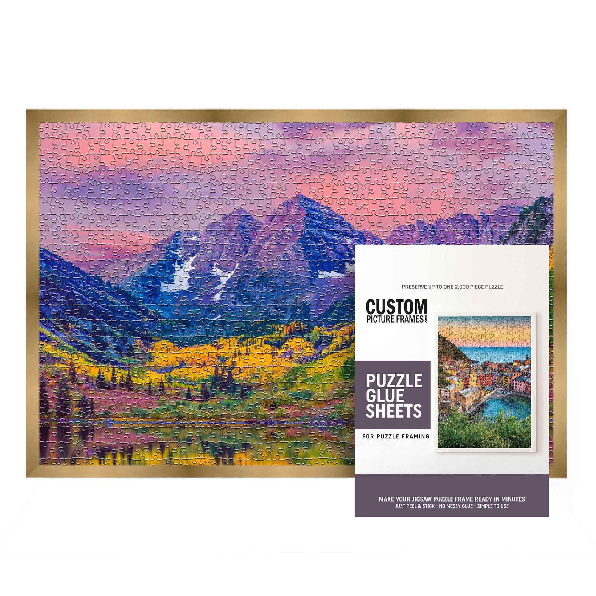 23x28 Puzzle Frame Kit with Glue Sheets | Bronze Modern Picture Frame ...