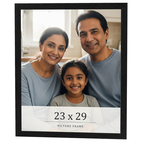 23x29 Frame Black Charcoal Grey Wood Textured Picture Frame | 0.75 Inch Moulding Width | Gunmetal