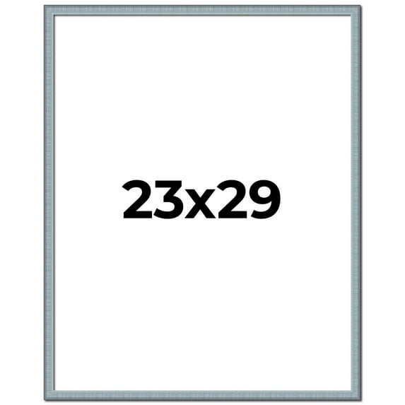 23x29 Frame Blue Scuffed Farm Board Solid Wood Picture Frame Width 0.75 Inches | Interior Depth 0.5