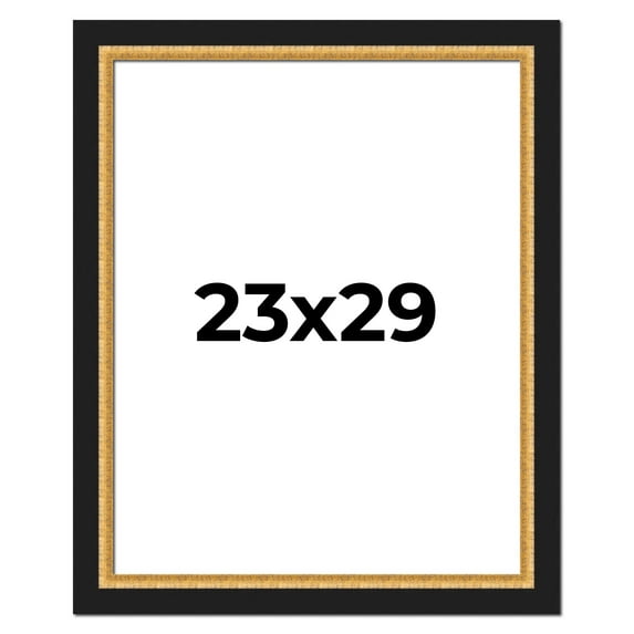 23x29 Frame Gold Real Wood Picture Frame Width 2.25 Inches | Interior Frame Depth 0.5 Inches |