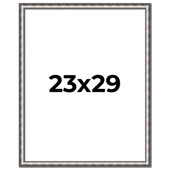 23x29 Frame Silver Real Wood Picture Frame Width 1.125 Inches | Interior Frame Depth 0.5 Inches |