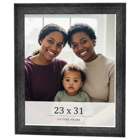 23x31 Frame Black Real Wood Picture Frame Width 1.5 inches | Interior Frame Depth 0.5 inches | Barn