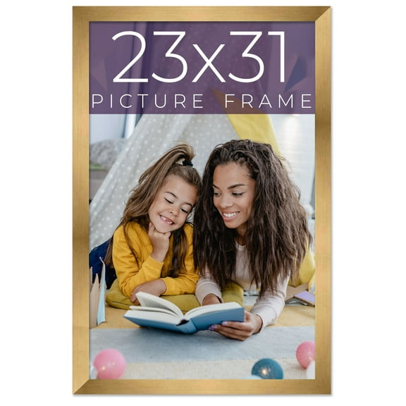 23x31 Frame Gold Bronze Solid Wood Picture Frame Width 0.75 Inches | Interior Frame Depth 0.5