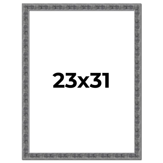 23x31 Frame Silver Black Rustic Sonoma Solid Wood Picture Frame | 1.5 Inch Moulding Width |
