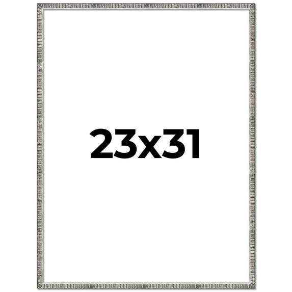 23x31 Frame Silver Picture Frame - Complete Modern Photo Frame Includes UV Acrylic Shatter Guard