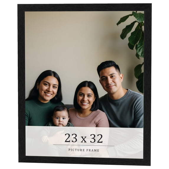 23x32 Frame Black Charcoal Grey Wood Textured Picture Frame | 0.75 Inch Moulding Width | Gunmetal