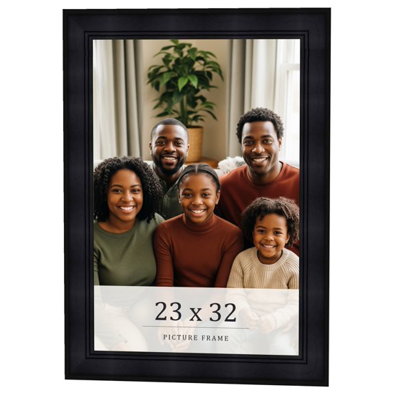 23x32 Frame Black Passaggi Solid Wood Picture Frame Width 1.5 Inches | Interior Depth 0.5 Inches |