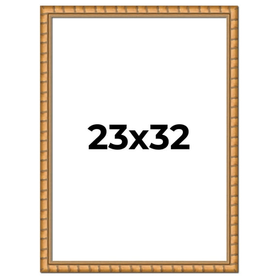 23x32 Frame Gold Real Wood Picture Frame Width 1.5 inches | Interior Frame Depth 0.5 inches |