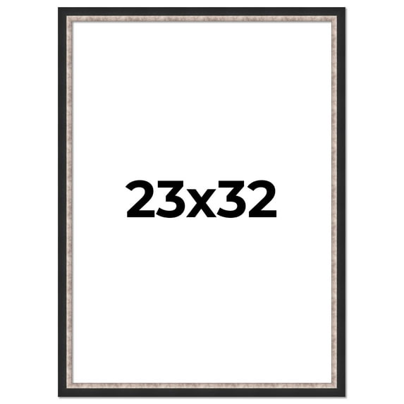 23x32 Frame Silver Real Wood Picture Frame Width 1.25 Inches | Interior Frame Depth 0.75 Inches |