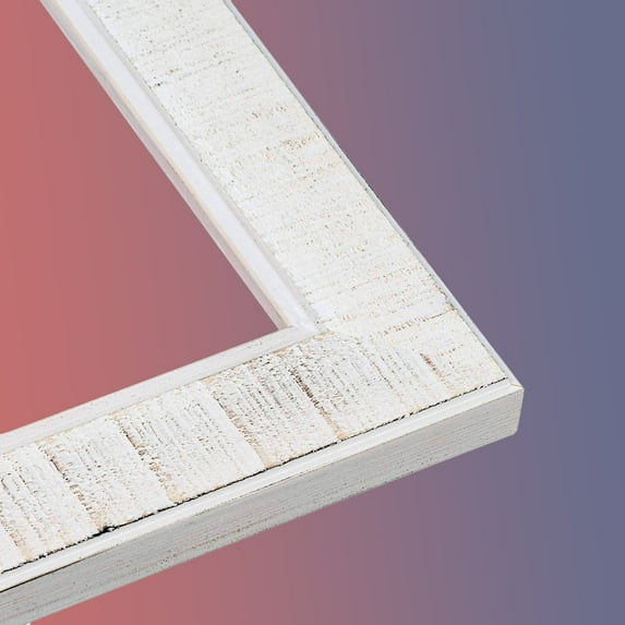 23x32 Sculpted White Picture Frame - UV Acrylic, Foam Board Backing, Hanging Hardware