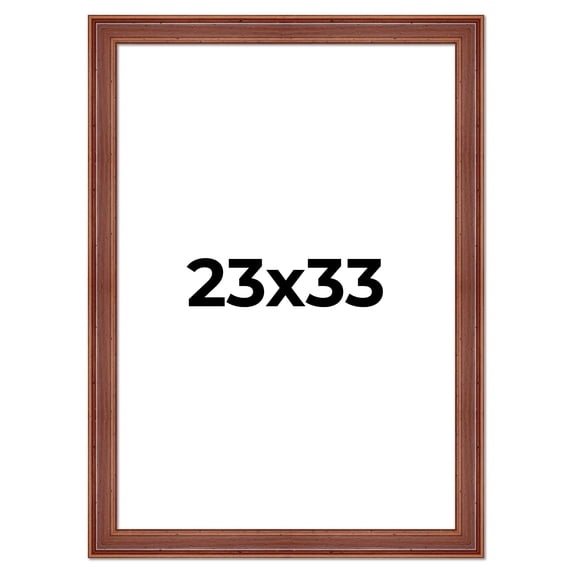 23x33 Frame Brown Old Farmhouse Waxed Board 2" Wide Wood Frame Width 2 Inches | Interior Depth 0.5