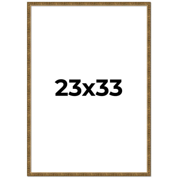 23x33 Frame Gold Kingsley Distressed Solid Wood Picture Frame Width 0.75 Inches | Interior Frame