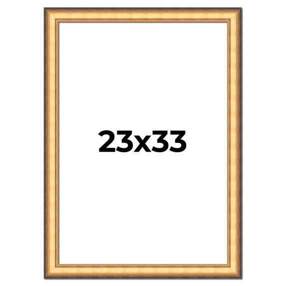 23x33 Frame Gold Plein Aire Solid Wood Picture Frame Width 2 Inches | Interior Frame Depth 0.5