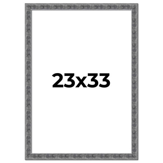 23x33 Frame Silver Black Rustic Sonoma Solid Wood Picture Frame | 1.5 Inch Moulding Width |