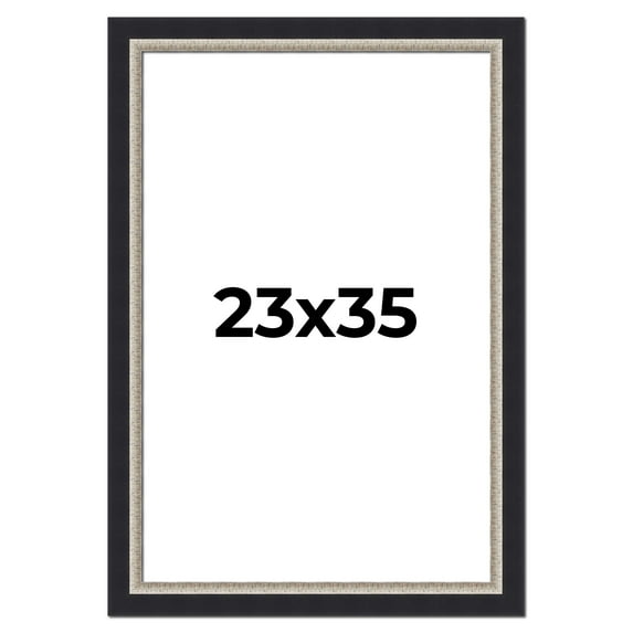 23x35 Frame Black Real Wood Picture Frame Width 2.25 Inches | Interior Frame Depth 0.5 Inches |
