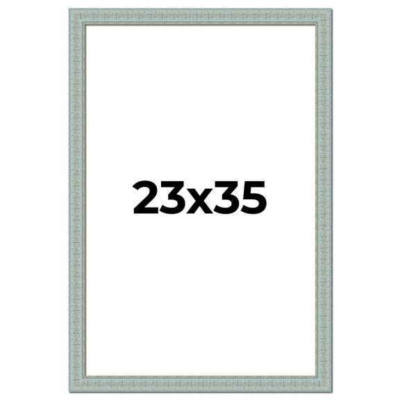23x35 Frame Blue Teal Distressed Solid Wood Picture Frame | 1.625 Inch Moulding Width | Sonoma Blue