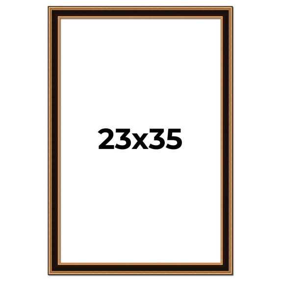 23x35 Frame Gold Brown Plein Air Vintage Solid Wood Picture Frame | 1.75 Inches Moulding Width |