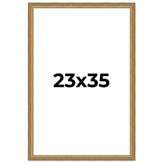 23x35 Frame Gold Solid Wood Picture Frame Width 1.25 Inches | Interior Frame Depth 0.375 Inches |