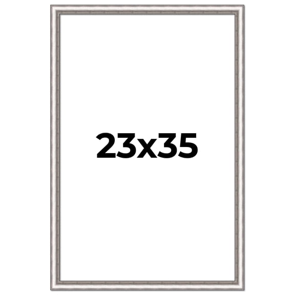 23x35 Frame Silver Real Wood Picture Frame Width 1.25 Inches | Interior Frame Depth 0.5 Inches |