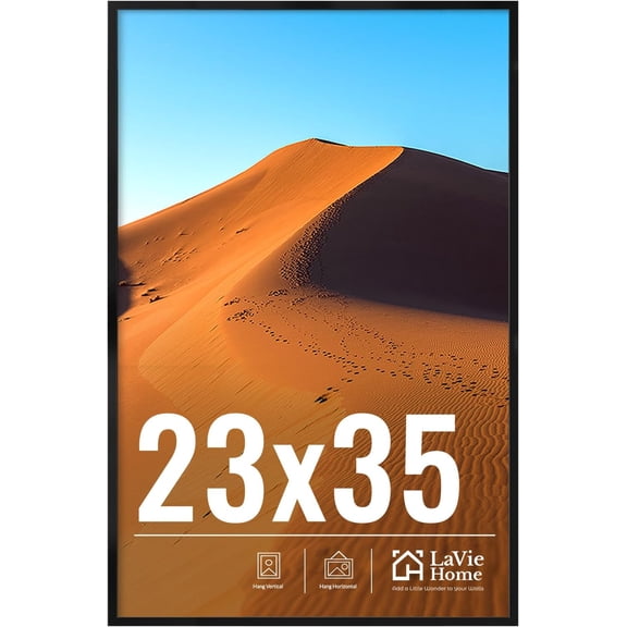 23x35 Picture Frame for Wall Display, 23x35 Black Picture Frame with HD Plexiglas, 23 x 35 Photo Frame 1 Pack, Display Frame for Vertical or Horizontal, Classic Collection
