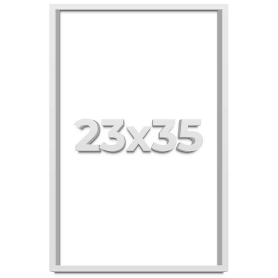 23x35 Shadow Box Frame White | 2 Inches Deep Real Wood Contemporary Shadowbox Display Frame | UV
