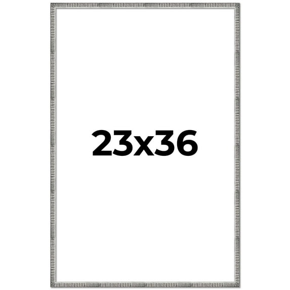 23x36 Frame Silver Picture Frame - Complete Modern Photo Frame Includes UV Acrylic Shatter Guard