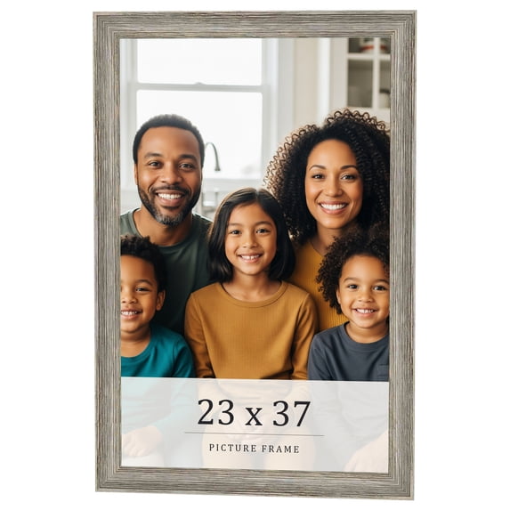23x37 Frame Grey Solid Wood Picture Frame Width 1 Inches | Interior Frame Depth 0.5 Inches |