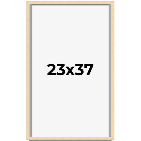 23x37 Frame Natural Wood Picture Frame | 0.75 Inch Moulding Width | with UV Acrylic Plexiglass,