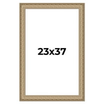 23x37 Frame Ornate Silver Beaded Solid Wood Picture Frame Width 2.5 Inches | Interior Depth 1