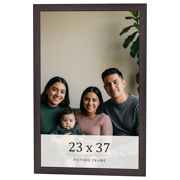 23x37 Rustic Brown Real Wood Picture Frame Width 0.75 inches | Interior Frame Depth 0.5 inches |