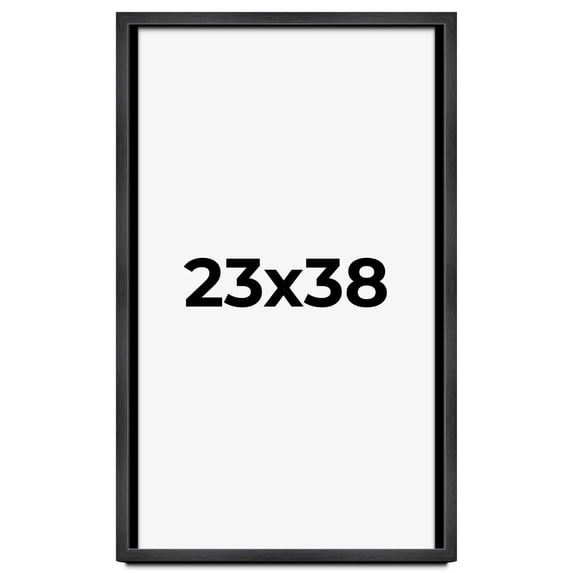 23x38 Frame Black Charcoal Grey Wood Textured Picture Frame | 0.75 Inch Moulding Width | Gunmetal